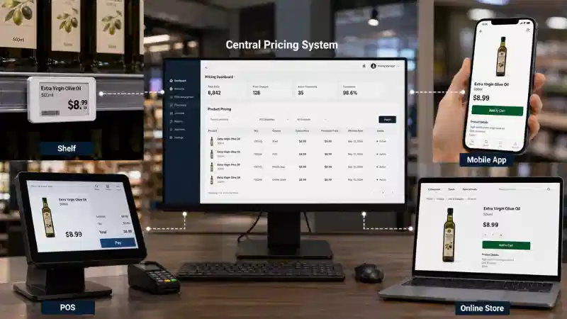 Omnichannel Qiymət Davamlılığı: Rəf, POS, Tətbiq və Onlayn Qiymətləri Necə Sinxronlaşdırmaq olar
